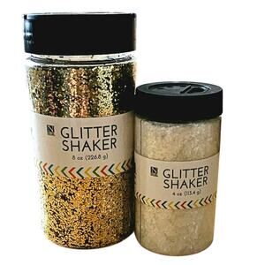 Glitter Shakers - 8oz Gold & 4oz White New with Seals Craft Supplies